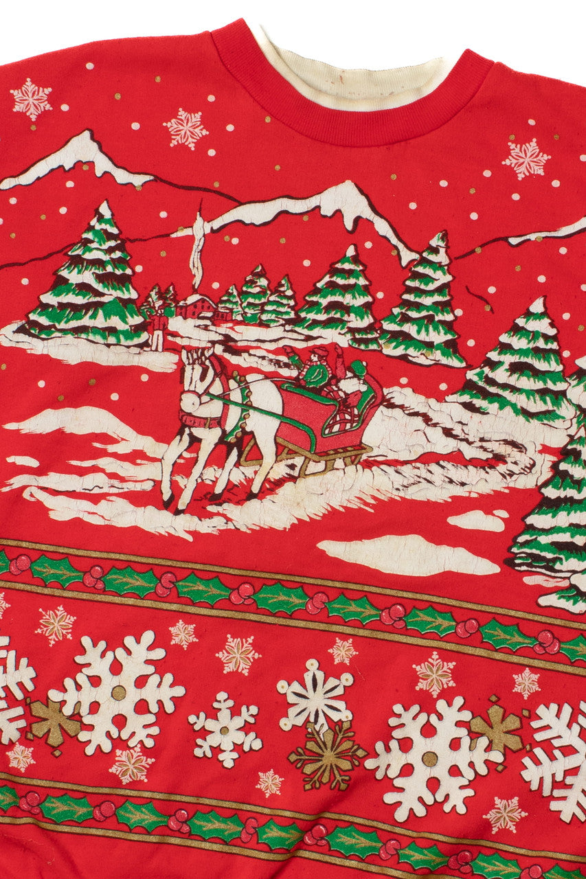 Snowy Landscape Ugly Christmas Sweatshirt 62199