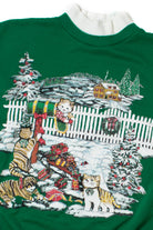 Sparkly Snowy Landscape With Cats Ugly Christmas Sweatshirt 62200