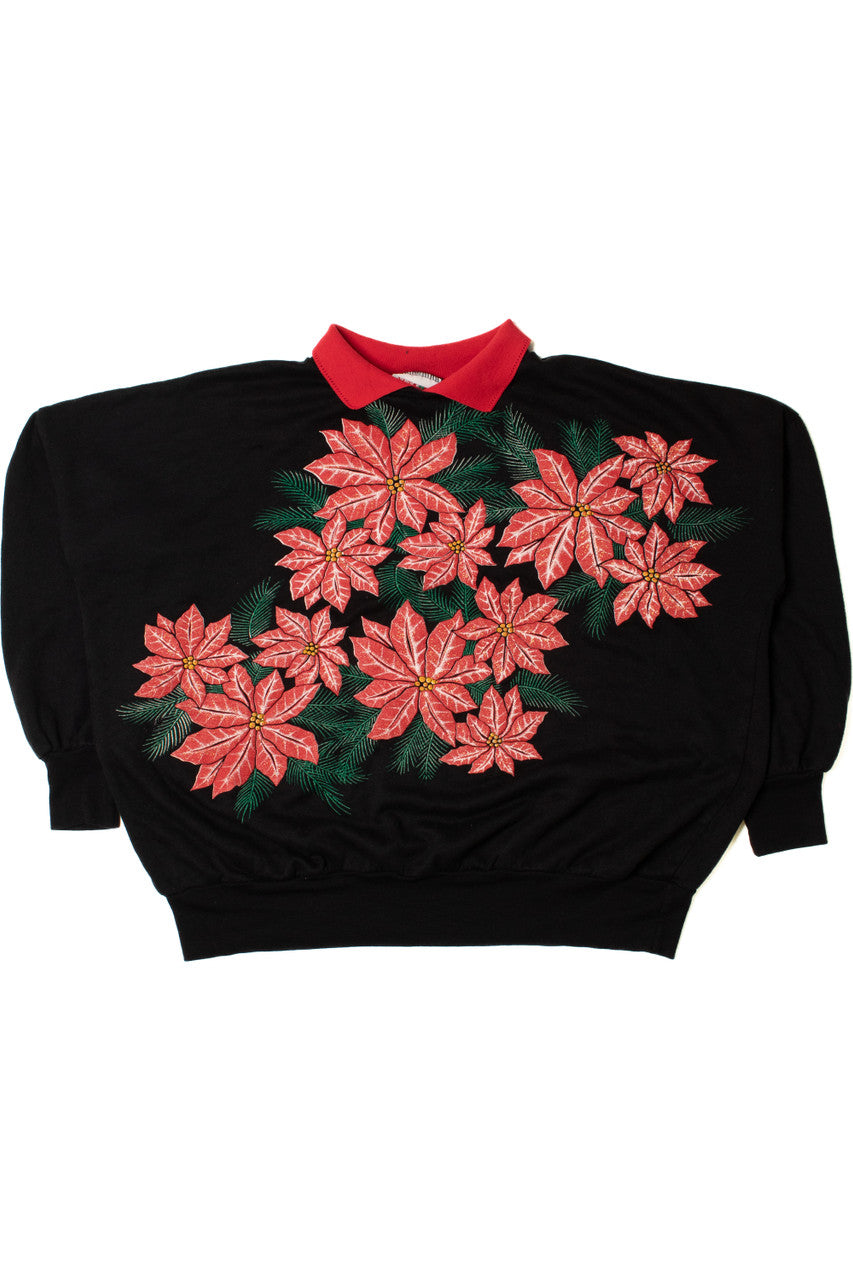 Holiday Poinsettias Ugly Christmas Sweatshirt 62201