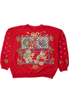 Vintage Bears & Wreaths Ugly Christmas Sweater