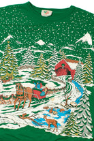 Rural Winter Scene Ugly Christmas Sweatshirt 62224