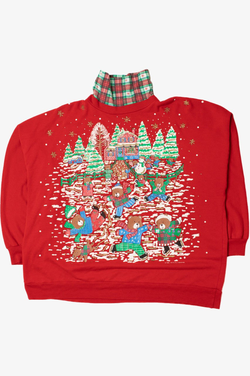 Ice Skating Bears Ugly Christmas Sweatshirt 62225