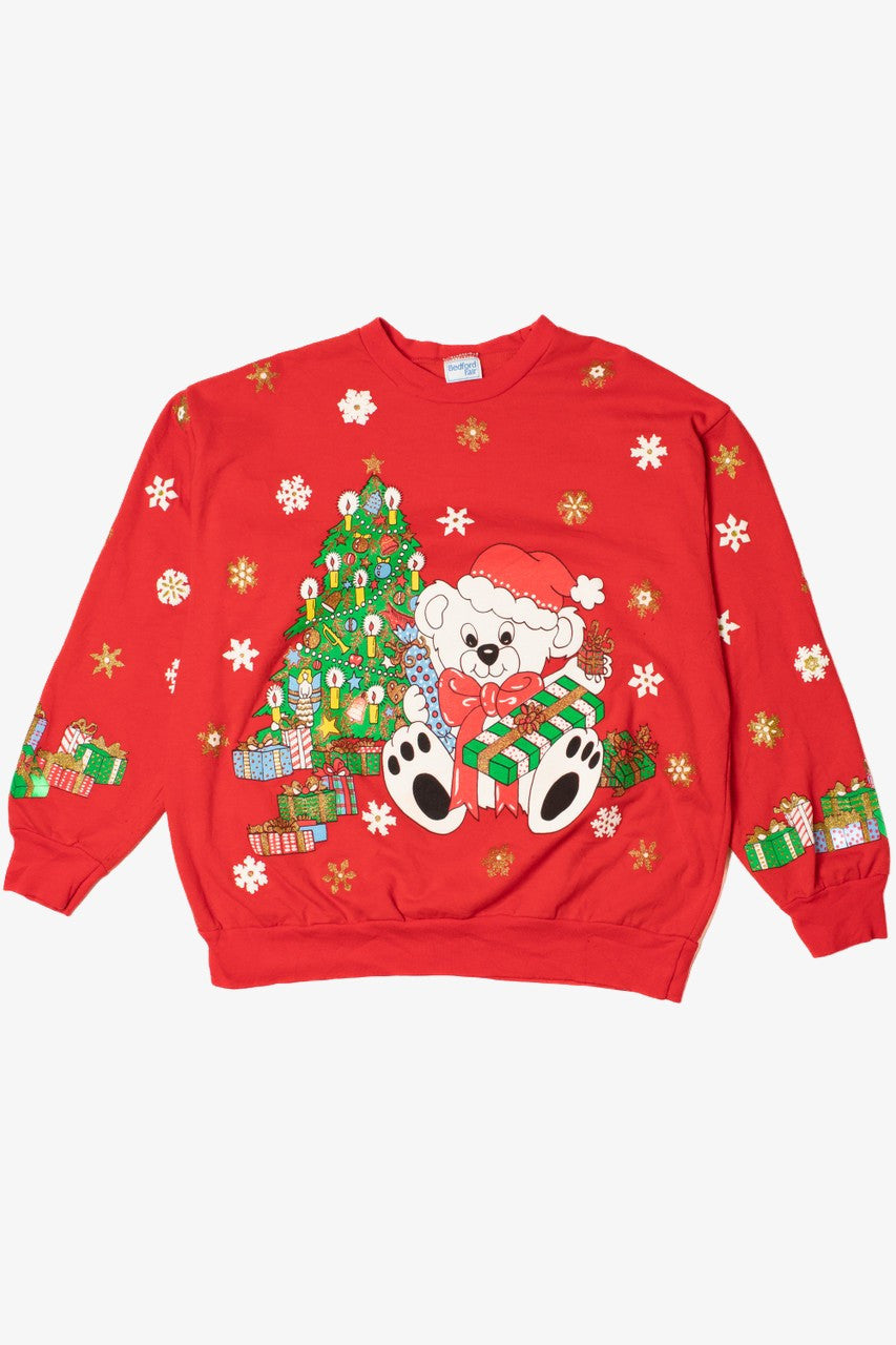 Vintage Holiday Bear Ugly Christmas Sweatshirt 62231