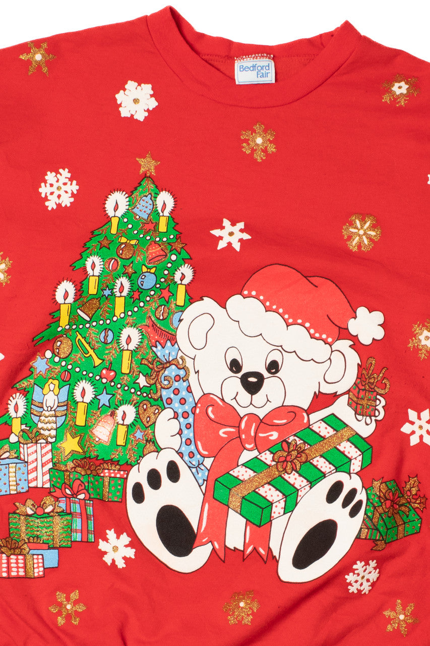 Vintage Holiday Bear Ugly Christmas Sweatshirt 62231