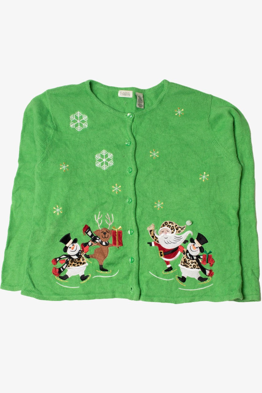 Cheetah Print Accents Ugly Christmas Cardigan 62241