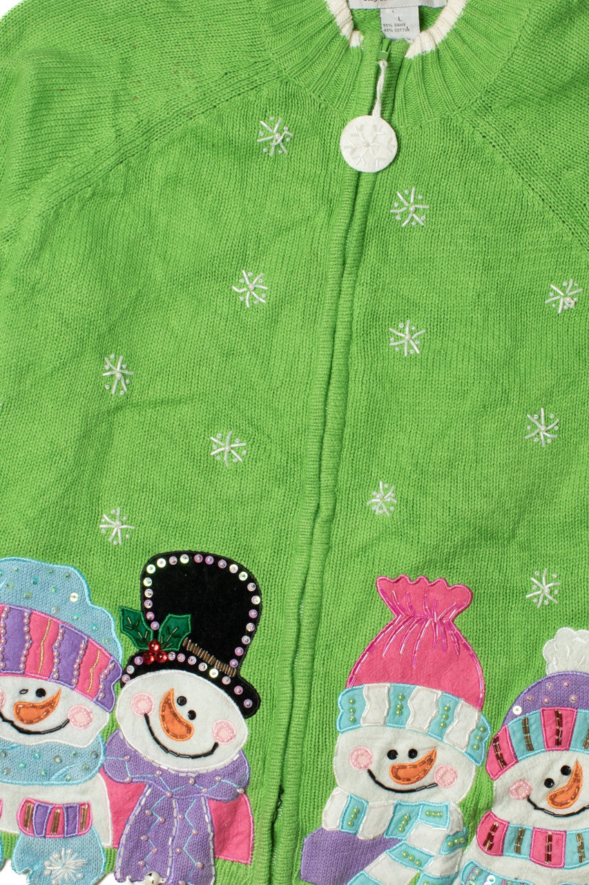 Happy Snowmen Ugly Christmas Cardigan 62251