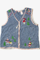 Snowmen Candy Cane Lined Ugly Christmas Vest 62258