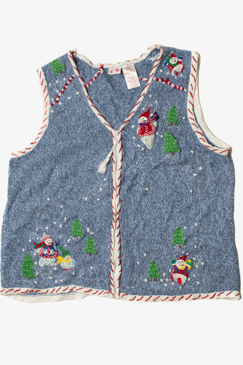 Snowmen Candy Cane Lined Ugly Christmas Vest 62258