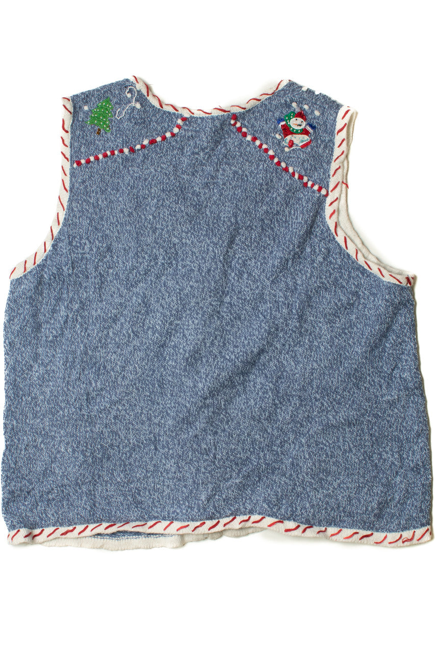 Snowmen Candy Cane Lined Ugly Christmas Vest 62258