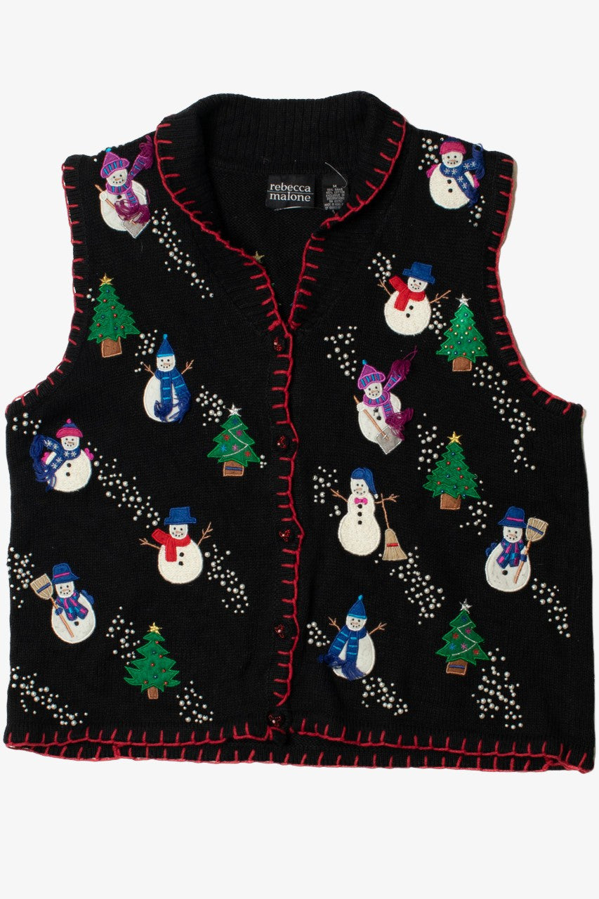 It's Raining Snow-men! Ugly Christmas Vest 62262
