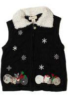 Holiday Cats Faux Fur Collar Ugly Christmas Vest 62270