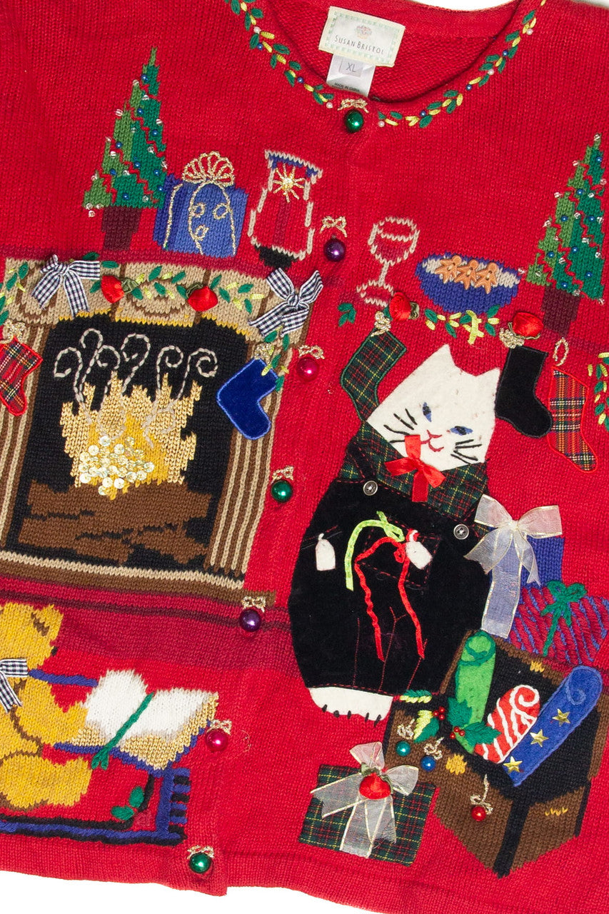 Vintage Red Ugly Christmas Cardigan 62945