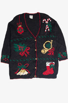 Vintage Black Ugly Christmas Cardigan 62954
