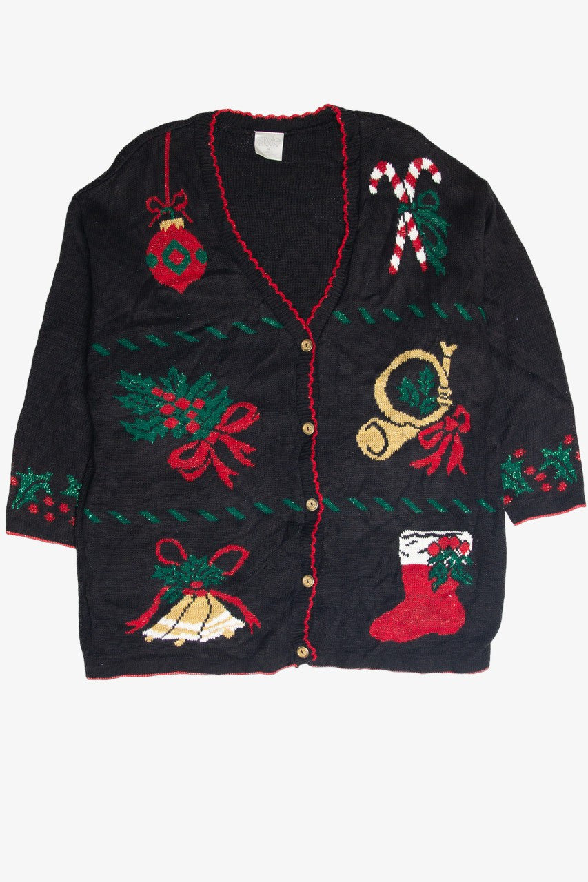 Vintage Black Ugly Christmas Cardigan 62954