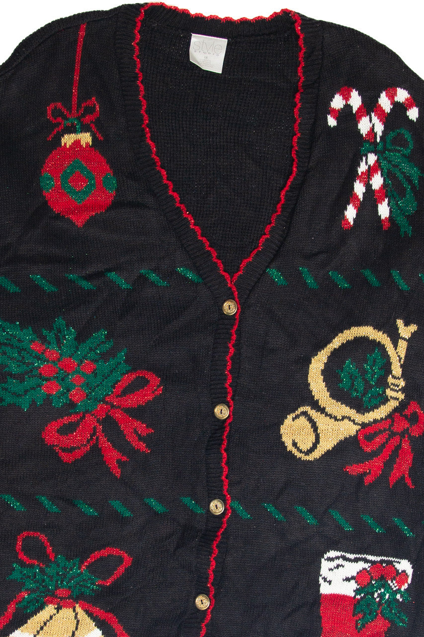 Vintage Black Ugly Christmas Cardigan 62954