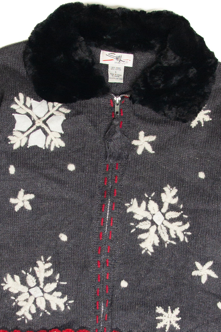 Vintage Gray Ugly Christmas Cardigan 62956