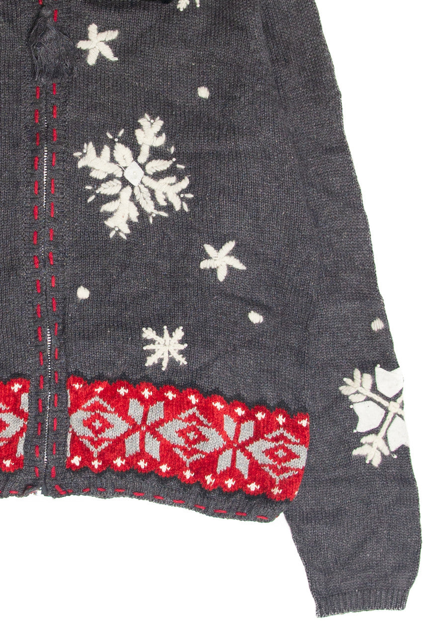 Vintage Gray Ugly Christmas Cardigan 62956