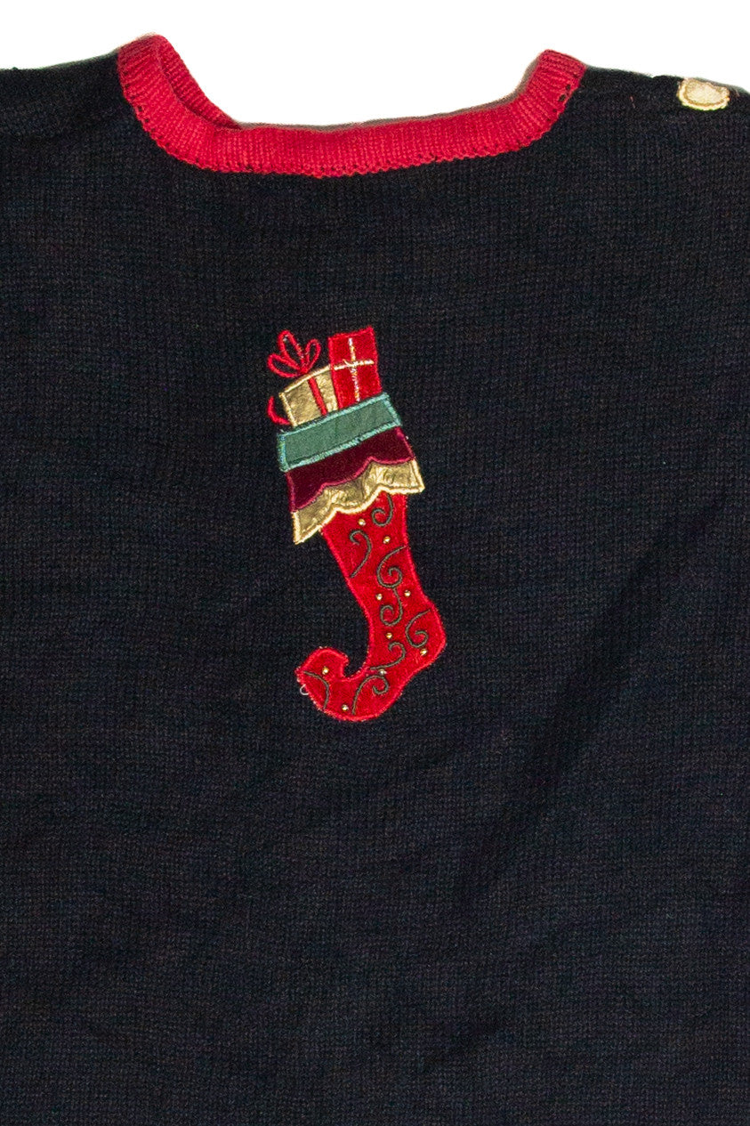 Vintage Black Ugly Christmas Cardigan 62964