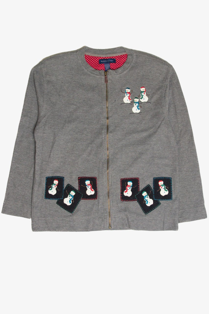 Vintage Gray Ugly Christmas Cardigan 62969