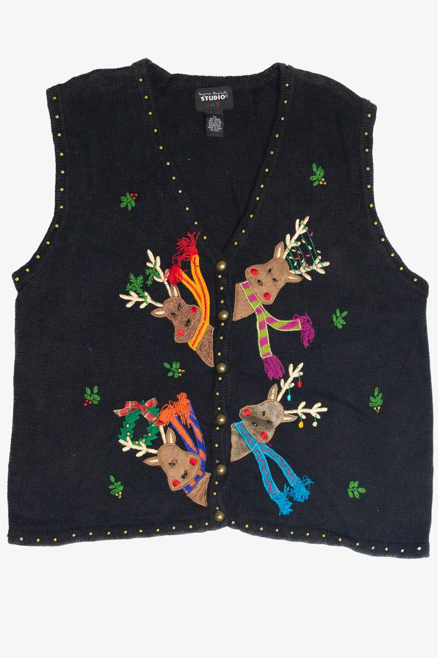 Vintage Black Ugly Christmas Vest 62971