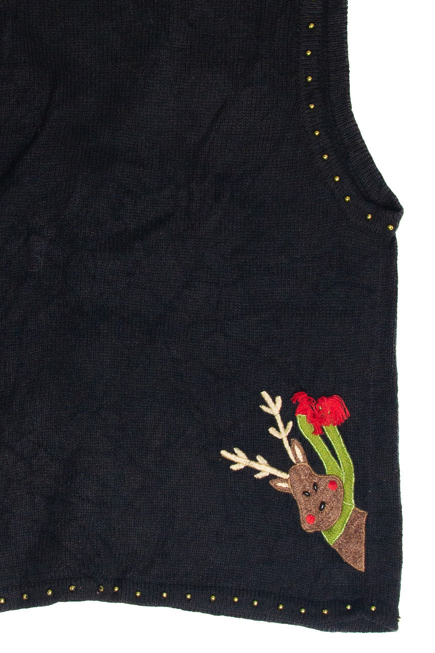 Vintage Black Ugly Christmas Vest 62971