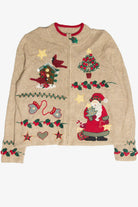 Vintage Beige Ugly Christmas Cardigan 62976