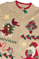 Vintage Beige Ugly Christmas Cardigan 62976