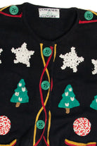 Vintage Black Ugly Christmas Cardigan 62978