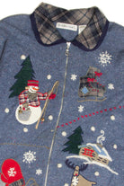 Vintage Blue Ugly Christmas Cardigan 62989