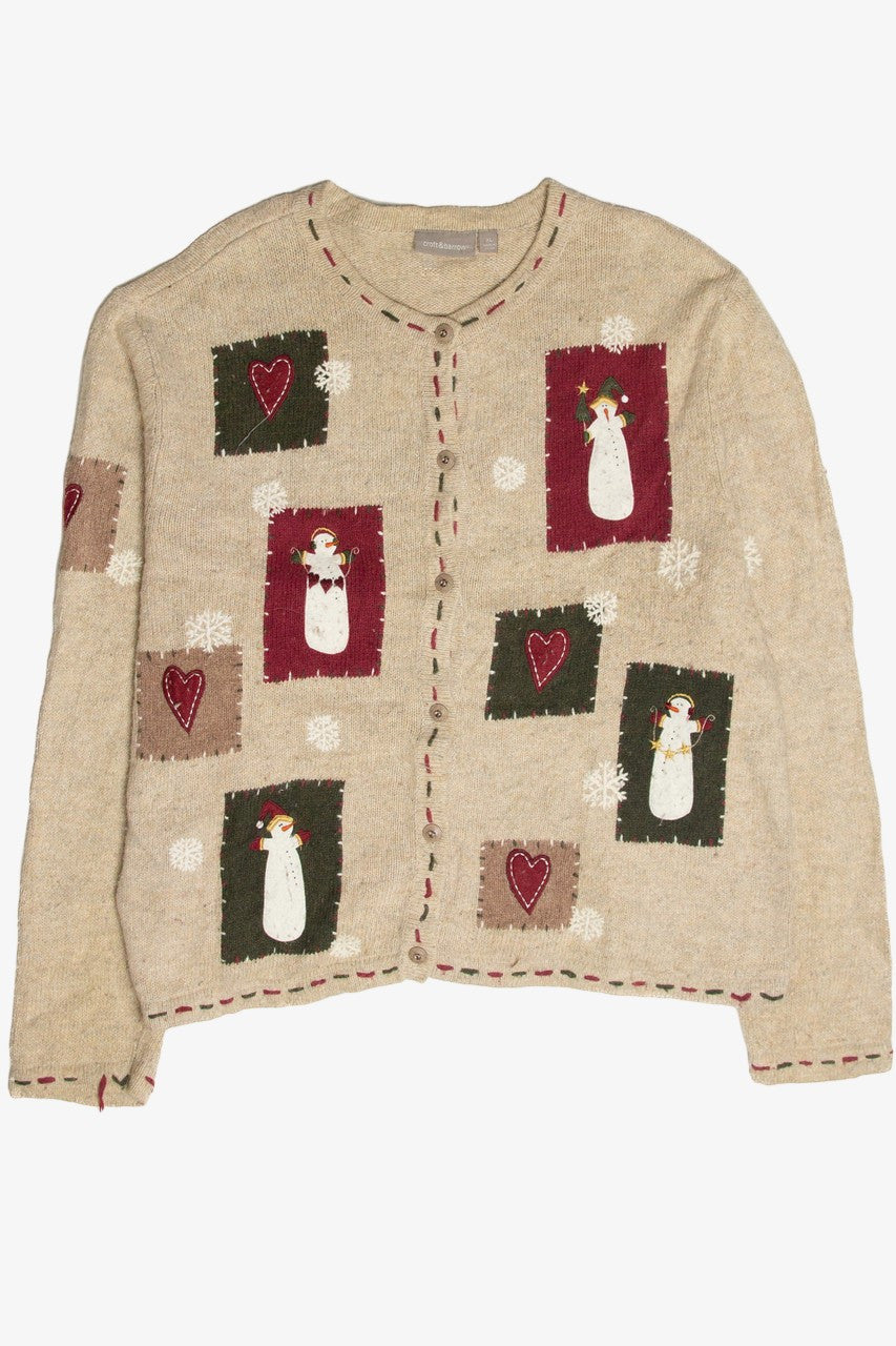 Vintage Beige Ugly Christmas Cardigan 62992