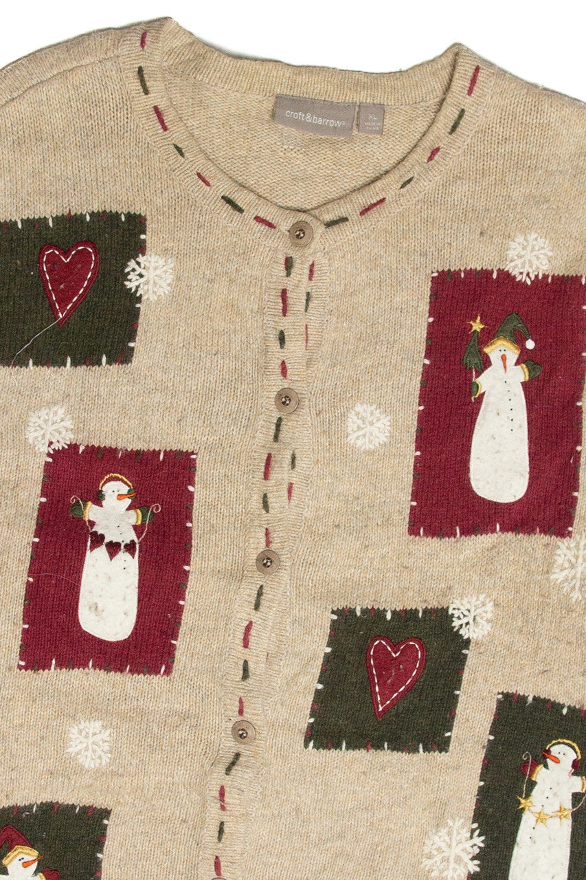 Vintage Beige Ugly Christmas Cardigan 62992