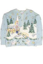 Vintage Blue Ugly Christmas Cardigan 62996