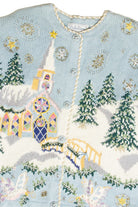 Vintage Blue Ugly Christmas Cardigan 62996