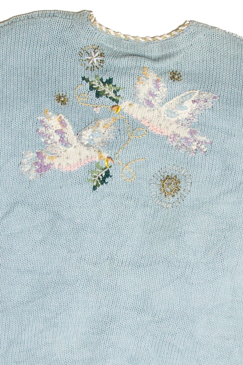 Vintage Blue Ugly Christmas Cardigan 62996