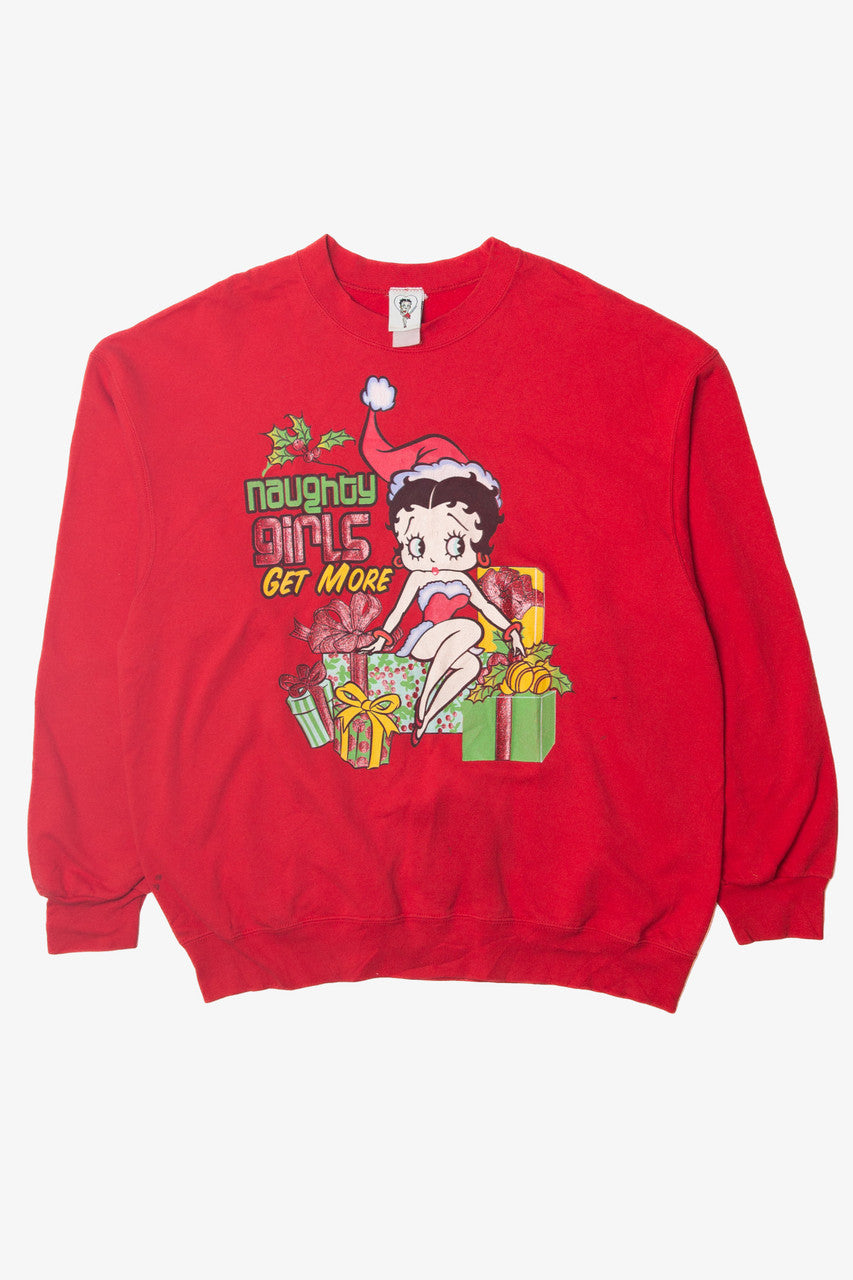 Betty Boop "Naughty Girls Get More" Ugly Christmas Sweater 63749