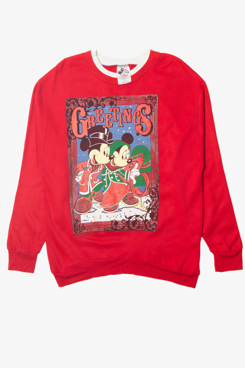 Mickey And Minnie Mouse Double Sided Ugly Christmas Sweater 63750