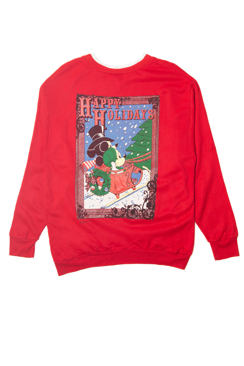Mickey And Minnie Mouse Double Sided Ugly Christmas Sweater 63750