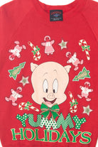 Porky Pig "Yummy Holidays" Looney Tunes Ugly Christmas Sweater 63754