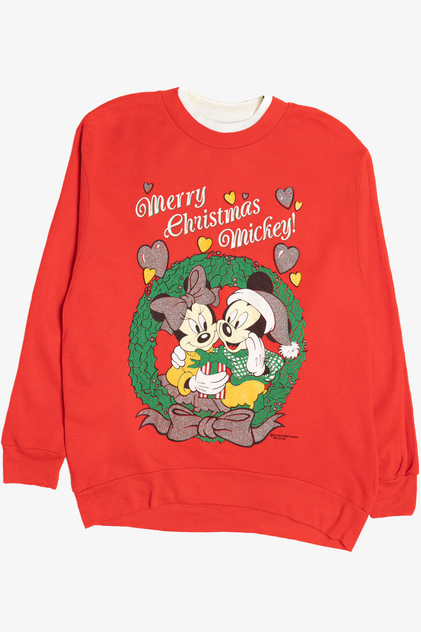 Vintage "Merry Christmas Mickey" Mickey & Minnie Ugly Christmas Sweatshirt (1990s) 63791
