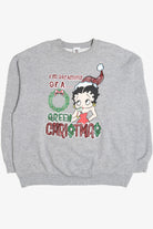 Vintage "Dreaming Of A Green Christmas" Betty Boop Ugly Christmas Sweatshirt (2000s)