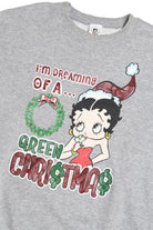 Vintage "Dreaming Of A Green Christmas" Betty Boop Ugly Christmas Sweatshirt (2000s)