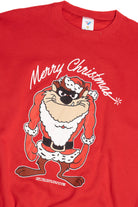 Vintage "Merry Christmas" Taz Looney Tunes Ugly Christmas Sweatshirt (1990s)
