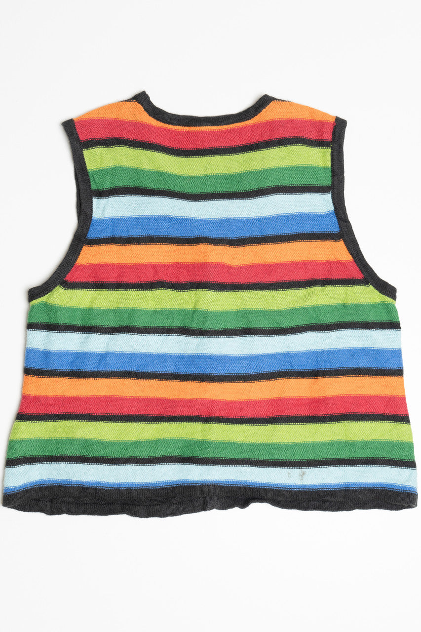 Black Rainbow Stripe Ugly Christmas Vest 63797