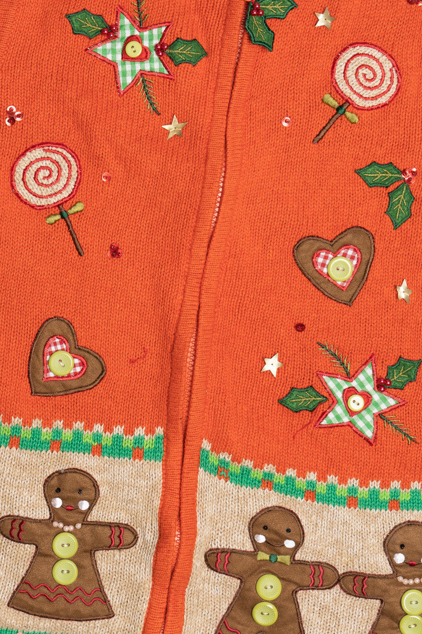 Vintage Orange Gingerbread Ugly Christmas Vest 63799