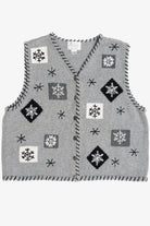Hand Embroidered Snowflakes Ugly Christmas Vest 63804