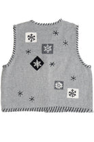 Hand Embroidered Snowflakes Ugly Christmas Vest 63804
