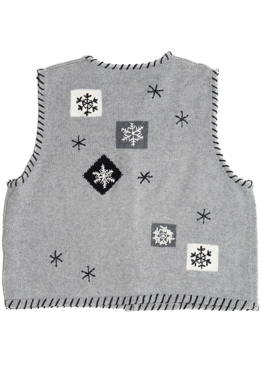 Hand Embroidered Snowflakes Ugly Christmas Vest 63804