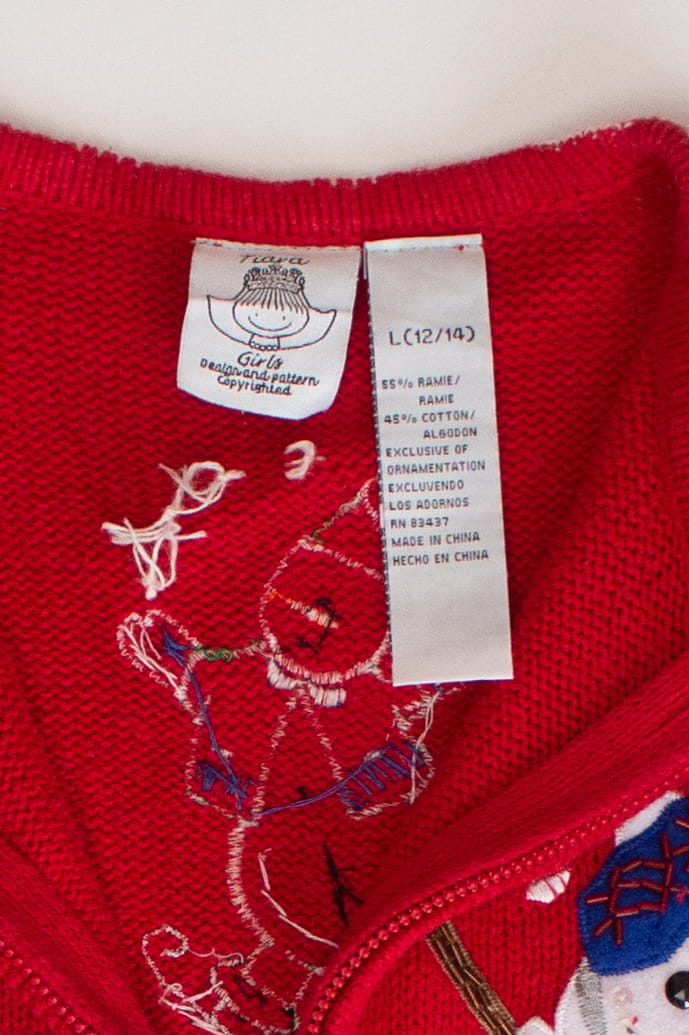 Kids Red Ugly Christmas Cardigan 63828