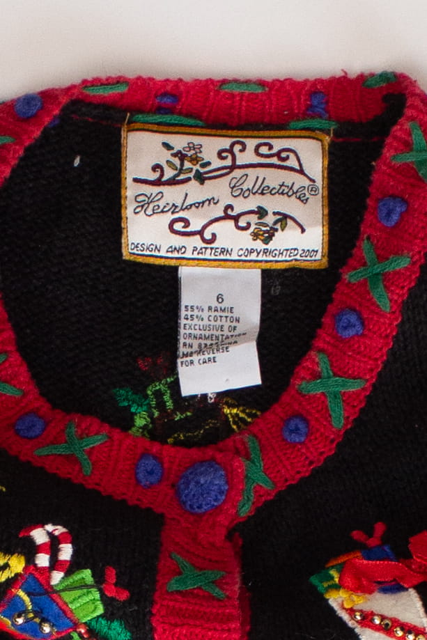 Kids Black Ugly Christmas Cardigan 63831