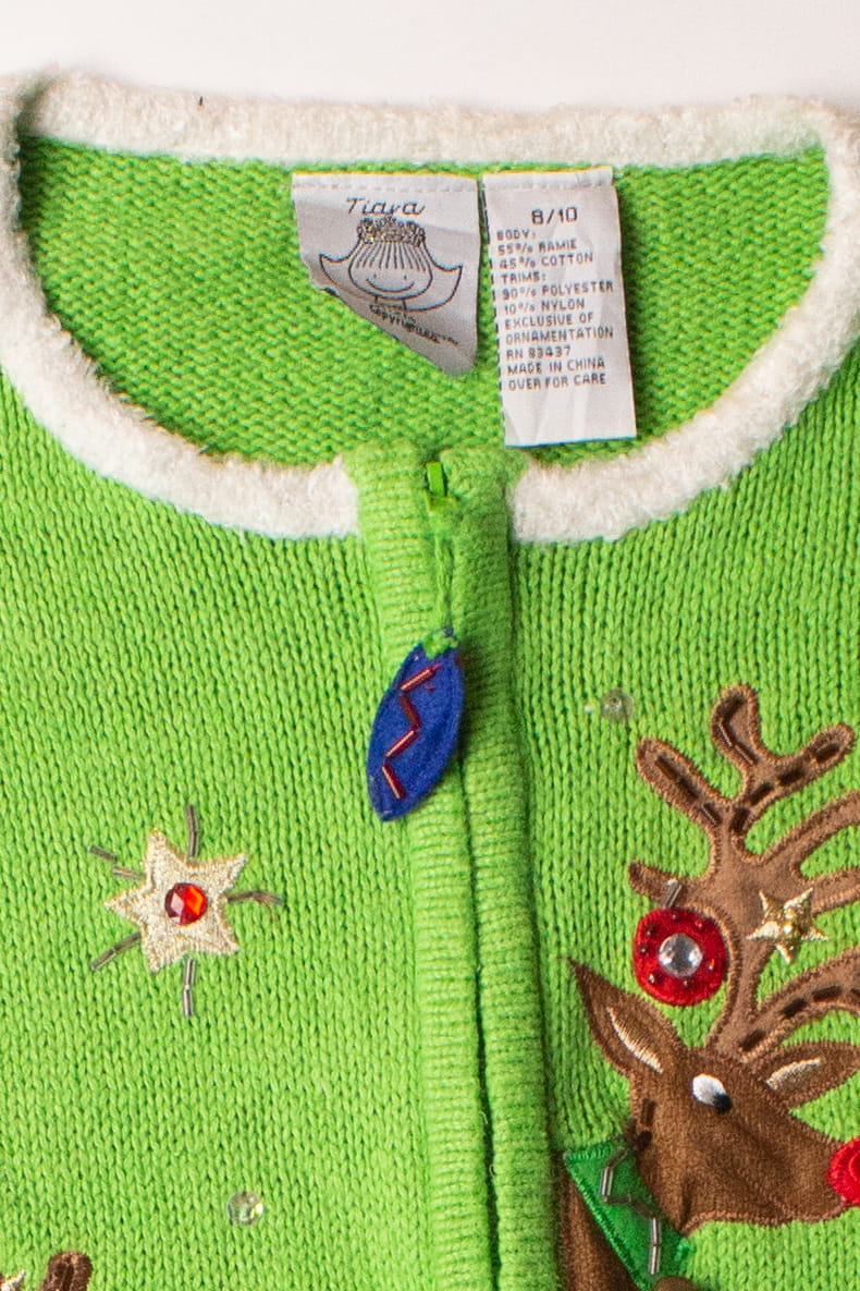 Kids Green Ugly Christmas Cardigan 63859